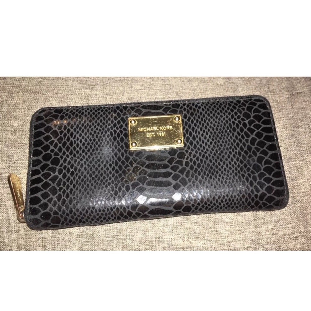 Michael Kors Black Snakeskin Wallet